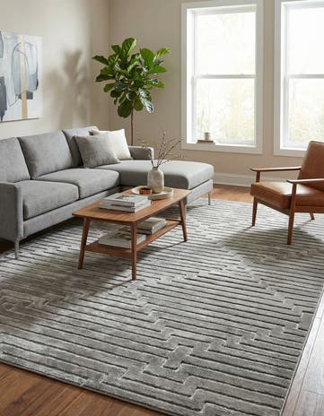 Gray and Silver Vogue Geo Rug