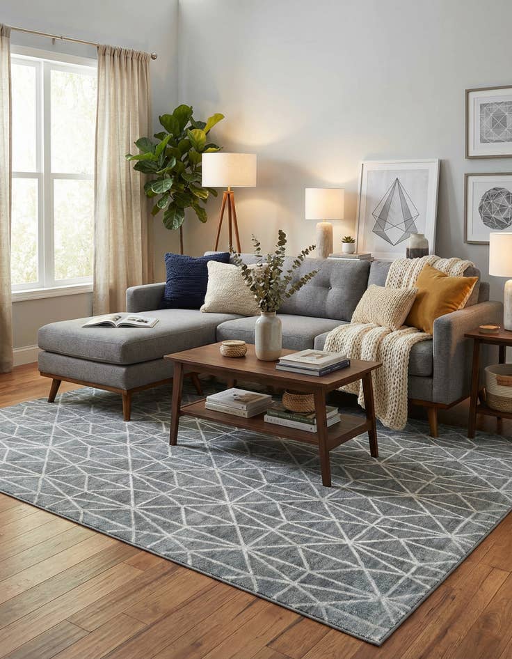 Detail image of  9' 10 x 14' Lattice Trellis Rug