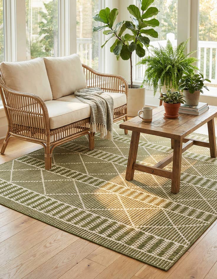 Detail image of 4' x 6'  Washable Trellis Indoor / Outdoor Rug