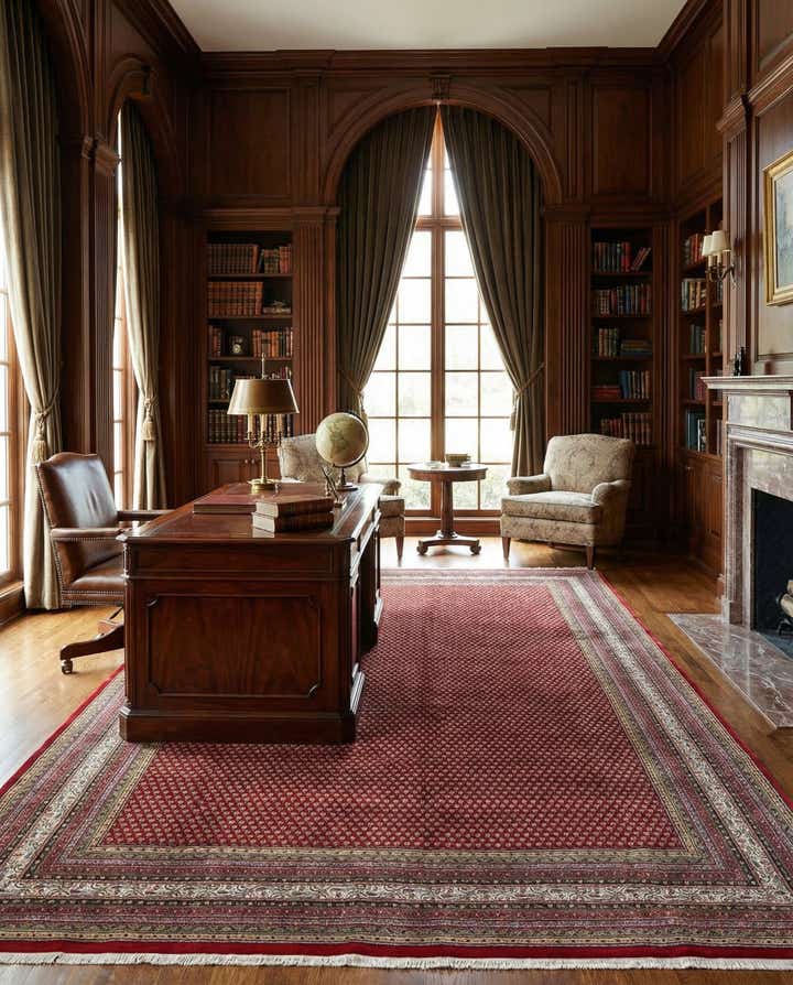 9' 10 x 13' 3 Hand Knotted Mir Wool Rug