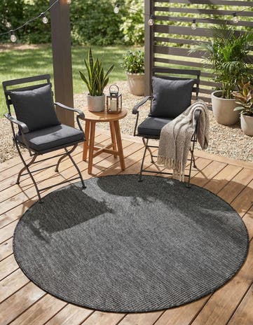 4' x 4' Easy-Clean Solid Indoor / Outdoor Round Rug