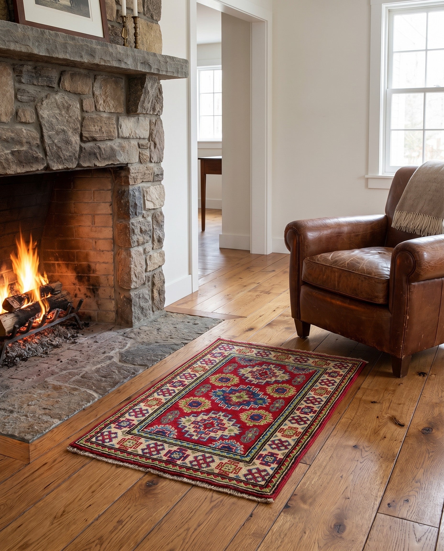2' 1 x 3' Hand Knotted Kazak Rug