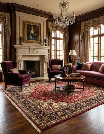 6' 8 x 10' Hand Knotted Qom Persian Rug