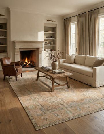 9' 3 x 12' 5 Hand Knotted Ultra Vintage Persian Wool Rug