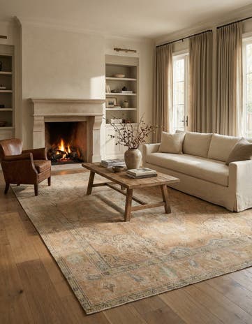 9' 3 x 12' 5 Hand Knotted Ultra Vintage Persian Wool Rug