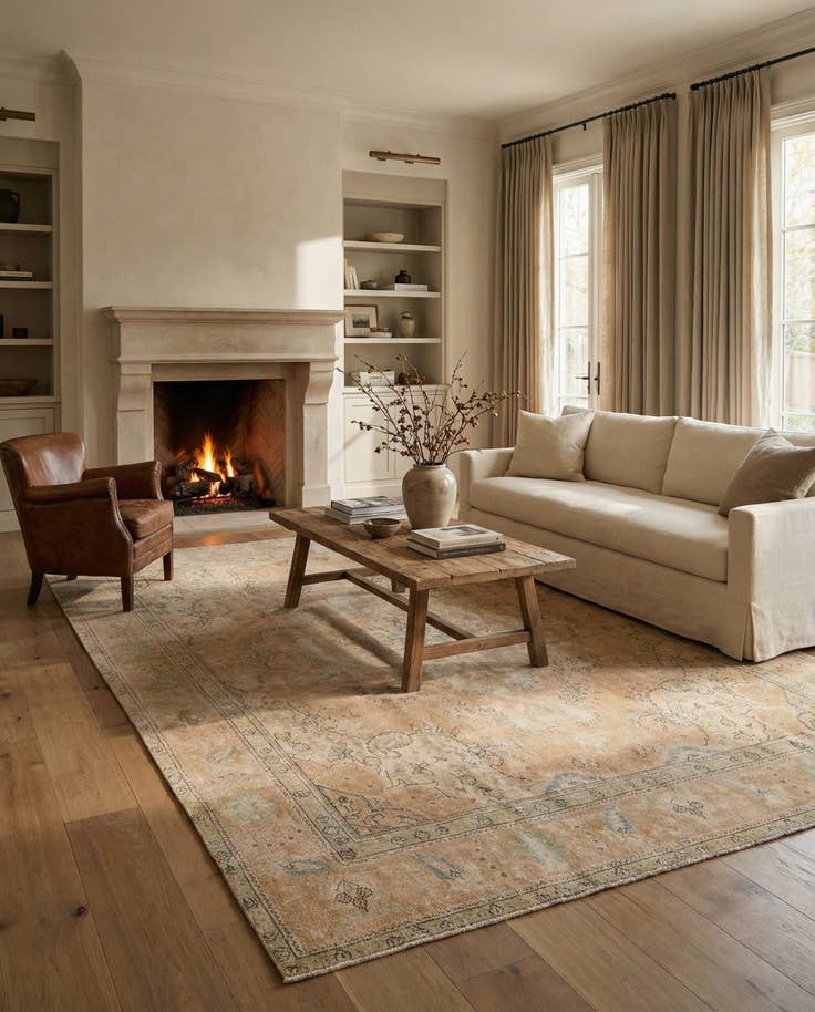 Detail image of 9' 3 x 12' 5 Hand Knotted Ultra Vintage Persian Wool Rug