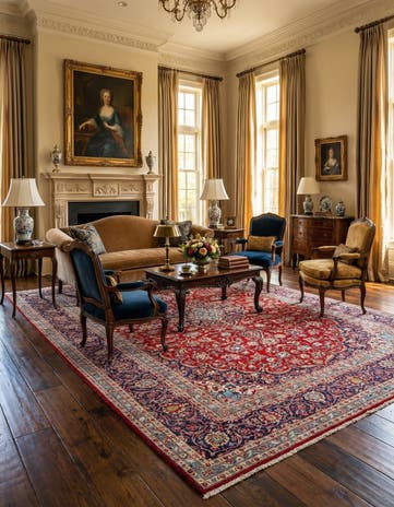 9' 10 x 12' 10 Hand Knotted Kashan Persian Wool Rug