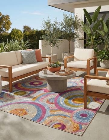 5' x 8' Easy-Clean Modern Indoor / Outdoor Rug