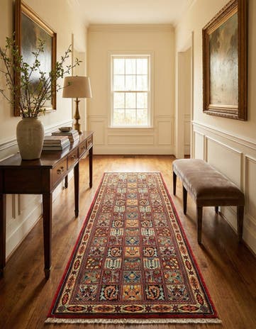 2' 6 x 6' 8 Hand Knotted Qom Persian Runner Rug