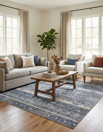 Blue Oregon Square Rug