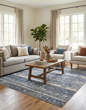 Blue Oregon Square Rug