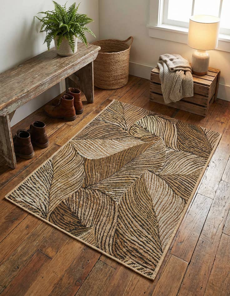 Detail image of 2' x 3' Easy-Clean Botanical Indoor / Outdoor Rug