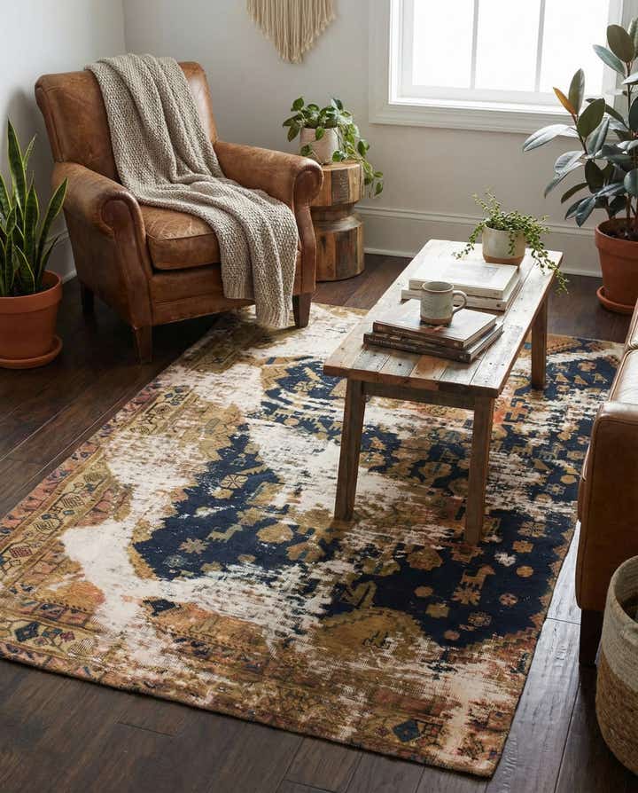 3' 9 x 6' Hand Knotted Ultra Vintage Persian Wool Rug