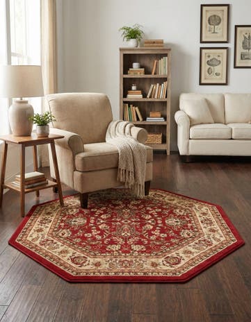 Burgundy Yasmin Octagon Rug