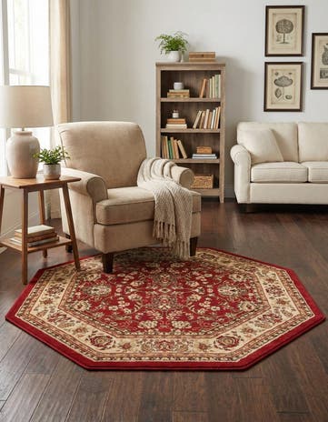 Burgundy Yasmin Octagon Rug