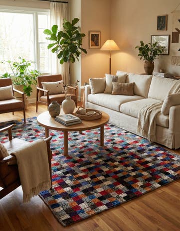 6' 7 x 9' 9 Hand Knotted Moroccan Wool Rug