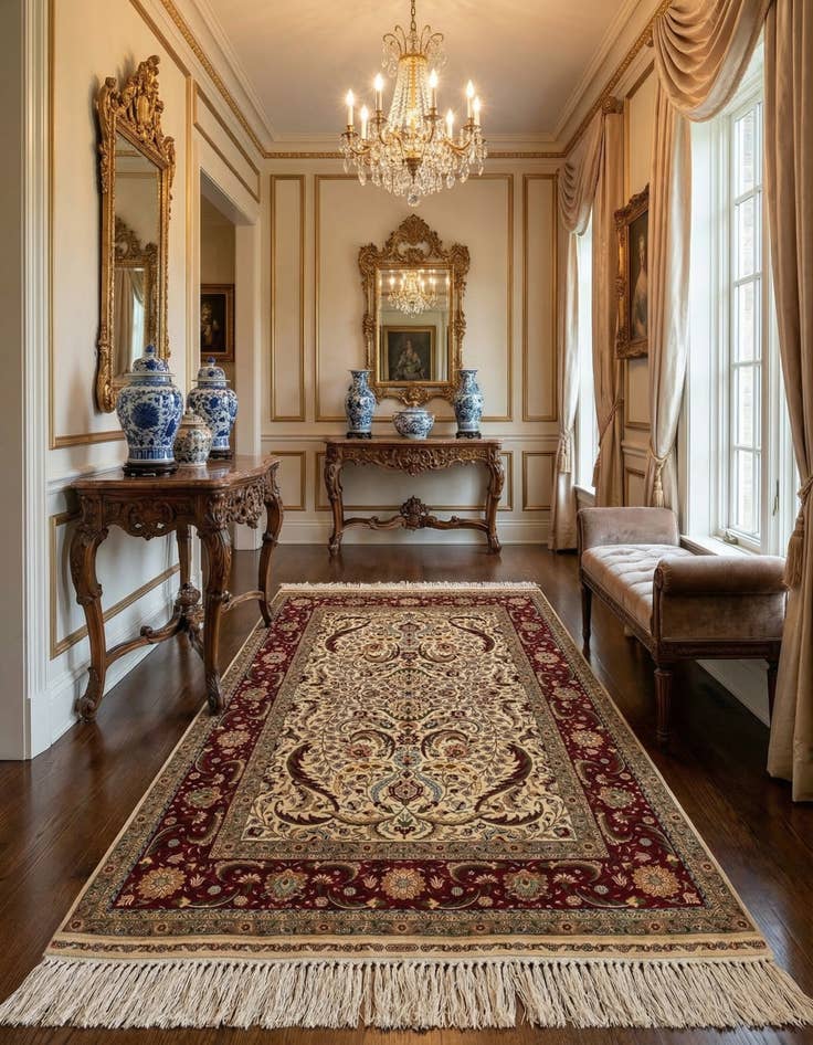 Detail image of 2' 11 x 4' 8 Hereke Silk Runner Rug