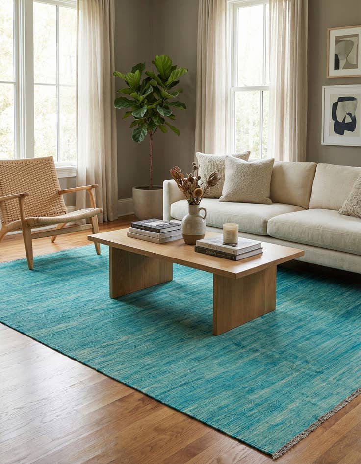 Detail image of 5' 5 x 8'  Hand Woven Kilim Modern Wool Rug