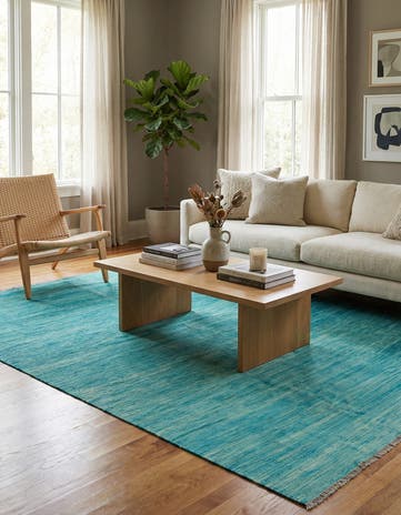 5' 5 x 8' Hand Woven Kilim Modern Wool Rug