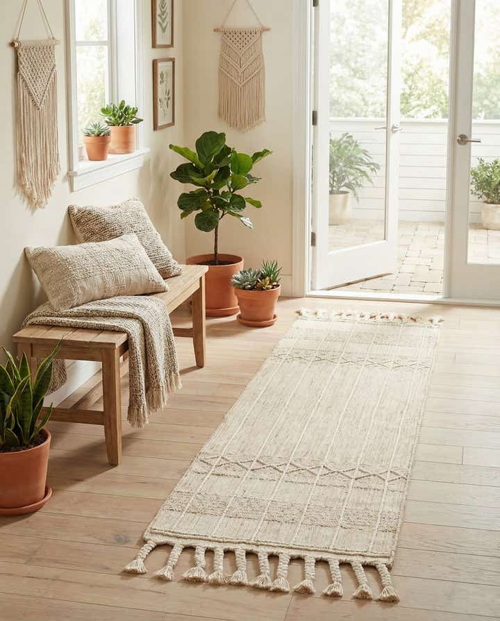 2' 2 x 6' 7 Easy-Clean Eco Bohemian Indoor / Outdoor Runner Rug