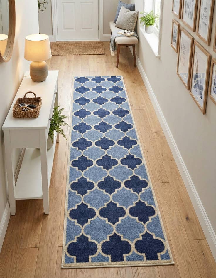 Detail image of 2' 7 x 10' Trellis Runner Rug