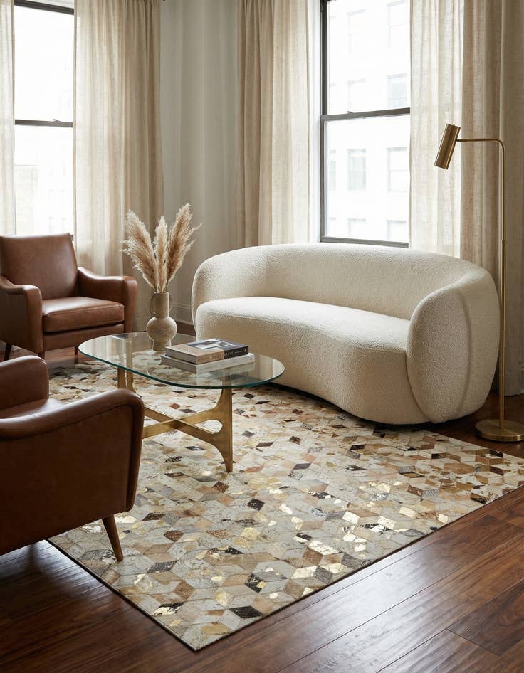 Detail image of 5' 3 x 8' 1 Cowhide - Patchwork Rug