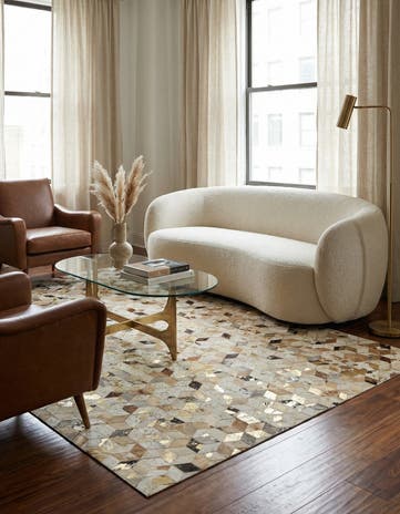5' 3 x 8' 1 Cowhide - Patchwork Rug