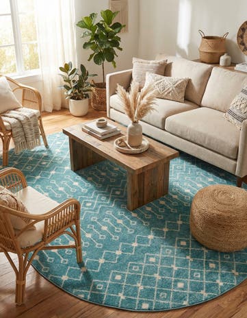 7' 10 x 10' Moroccan Trellis Oval Rug