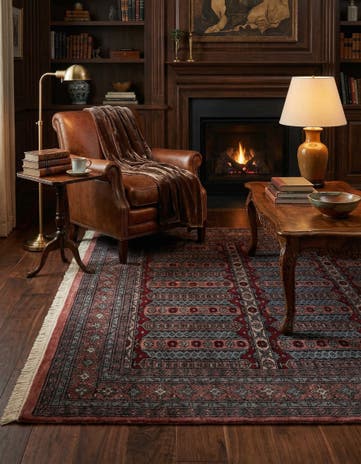 4' 1 x 6' 4 Hand Knotted Bokhara Oriental Wool Rug