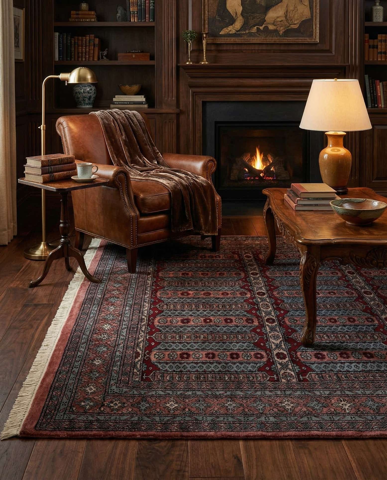 4' 1 x 6' 4 Hand Knotted Bokhara Oriental Wool Rug
