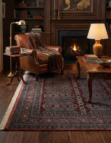 4' 1 x 6' 4 Hand Knotted Bokhara Oriental Wool Rug