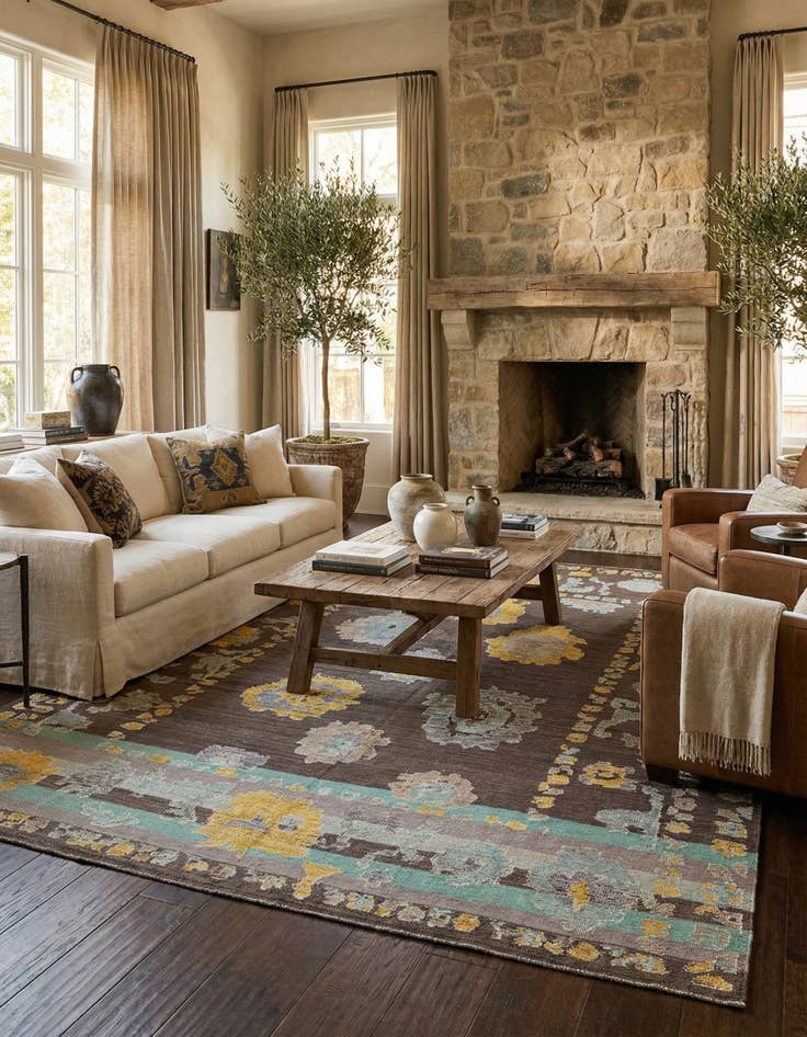 Detail image of 10' x 14' 6  Hand Knotted Darya Wool Rug