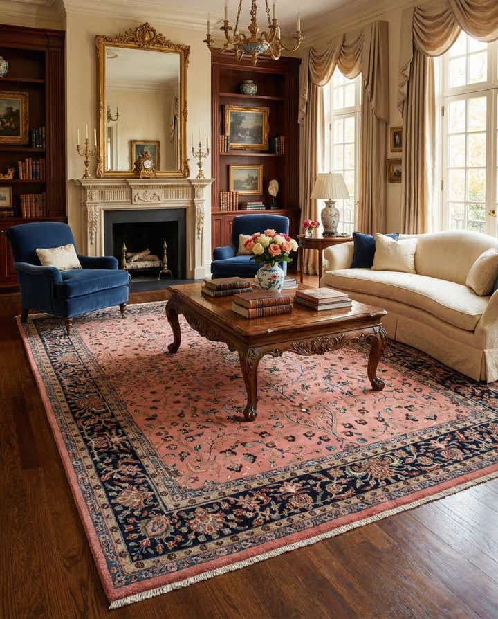8' 1 x 11' 9 Sarough Wool Rug