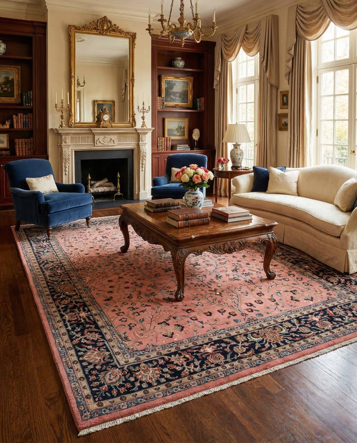Detail image of 8' 1 x 11' 9 Sarough Wool Rug