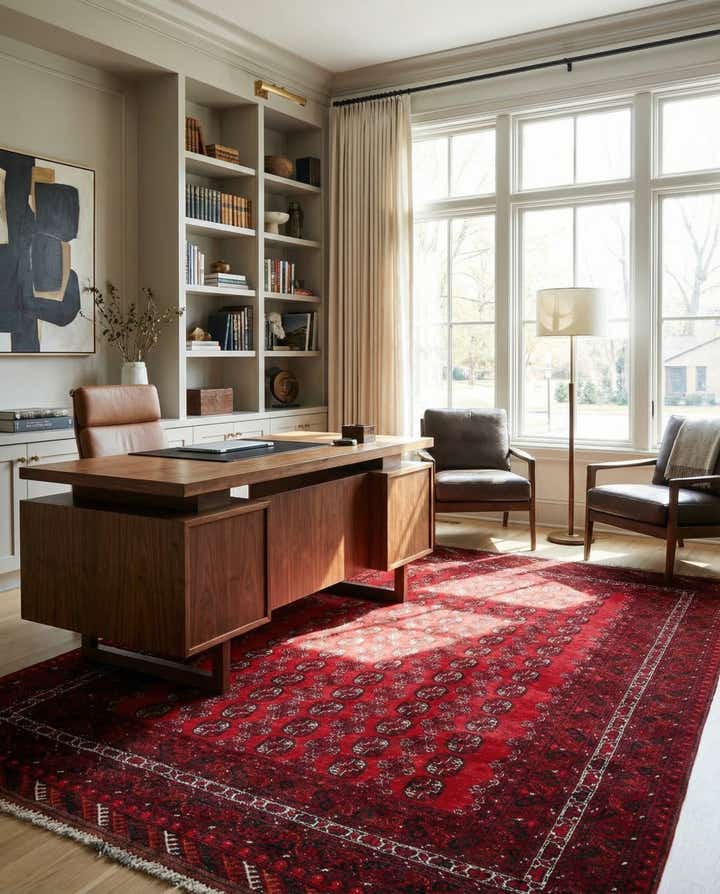 6' 10 x 9' 5 Hand Knotted Afghan Akhche Wool Rug