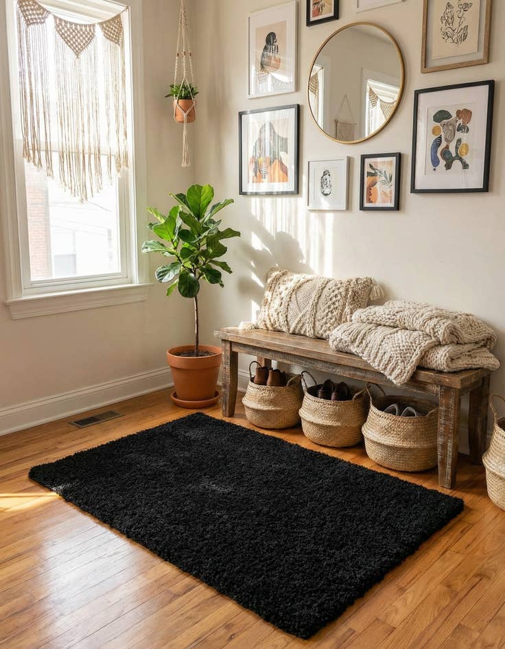 Detail image of 2' x 3' Solid Shag Rug