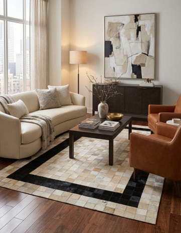 5' x 8' Cowhide Leather Rug