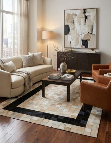 5' x 8' Cowhide Leather Rug