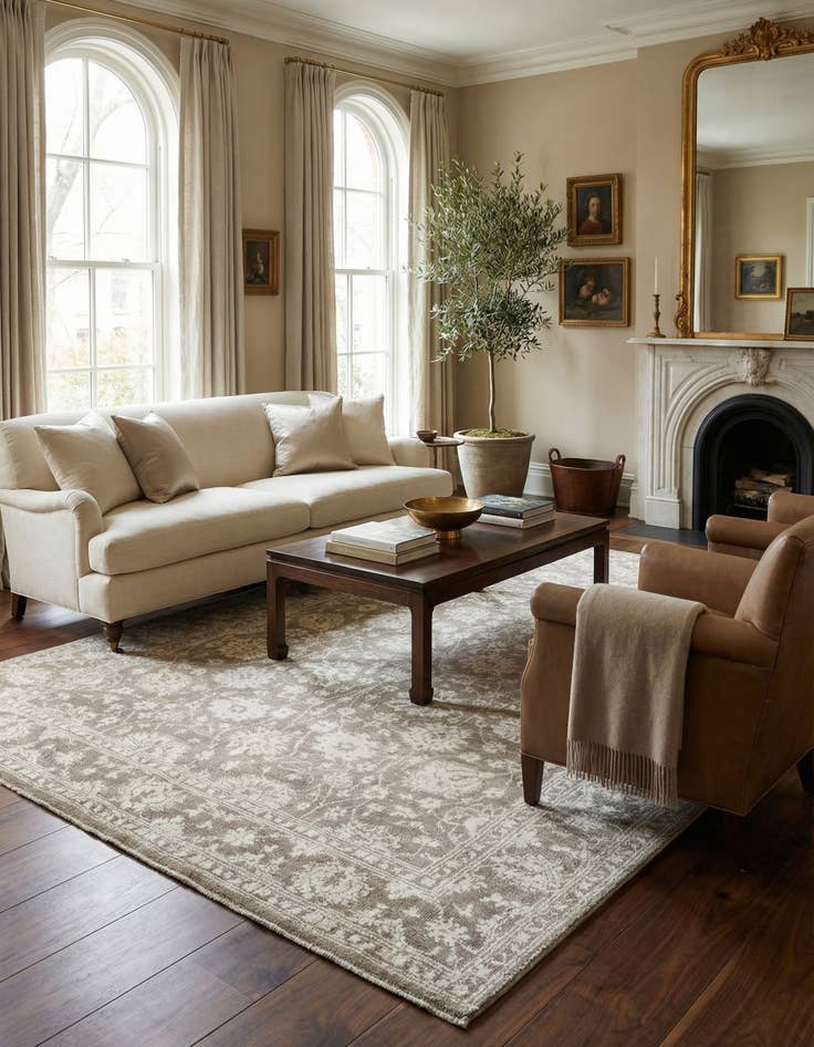 Detail image of 5' 7 x 7' 10  Hand Knotted Peshawar Ziegler Rug