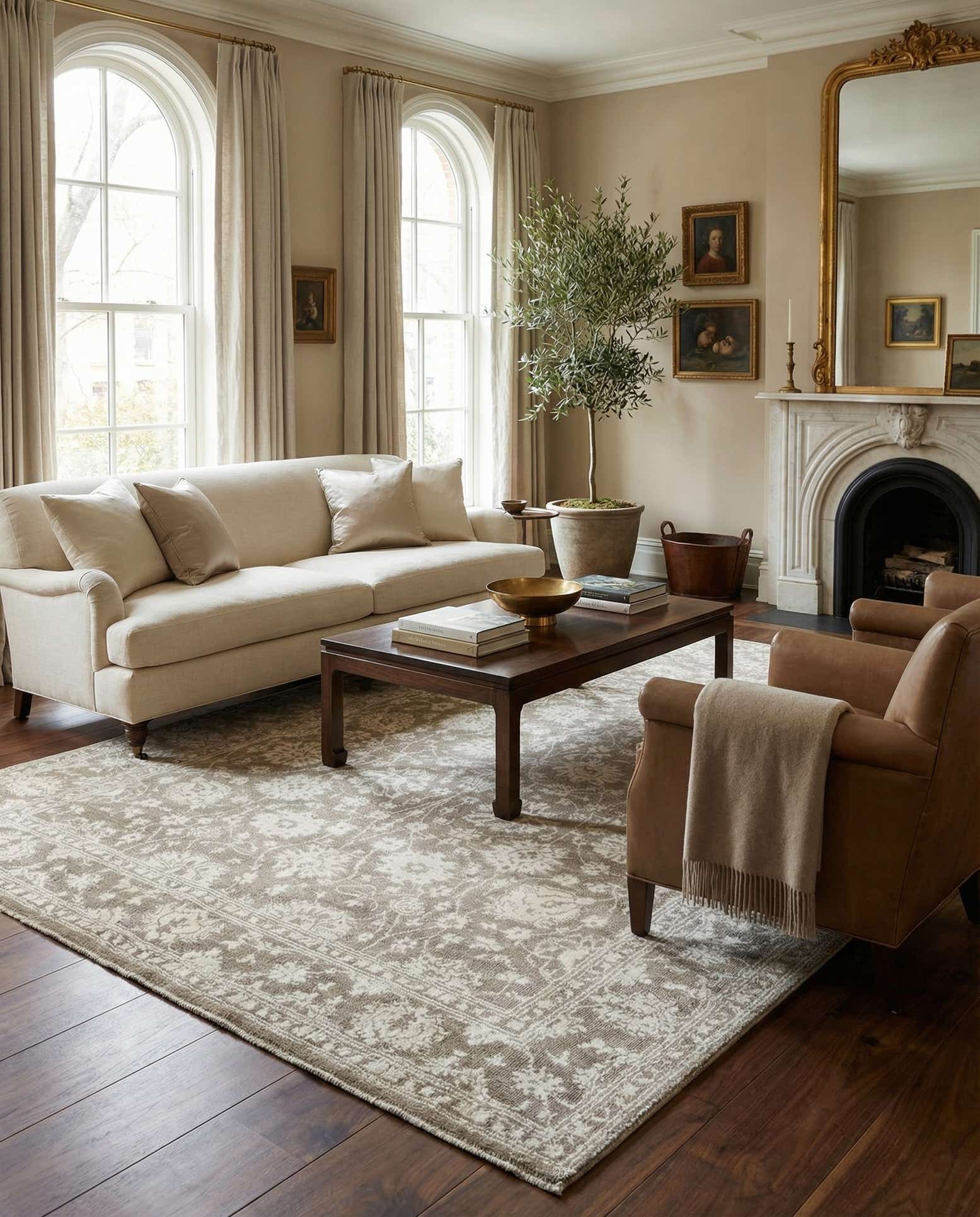 5' 7 x 7' 10 Hand Knotted Peshawar Ziegler Rug