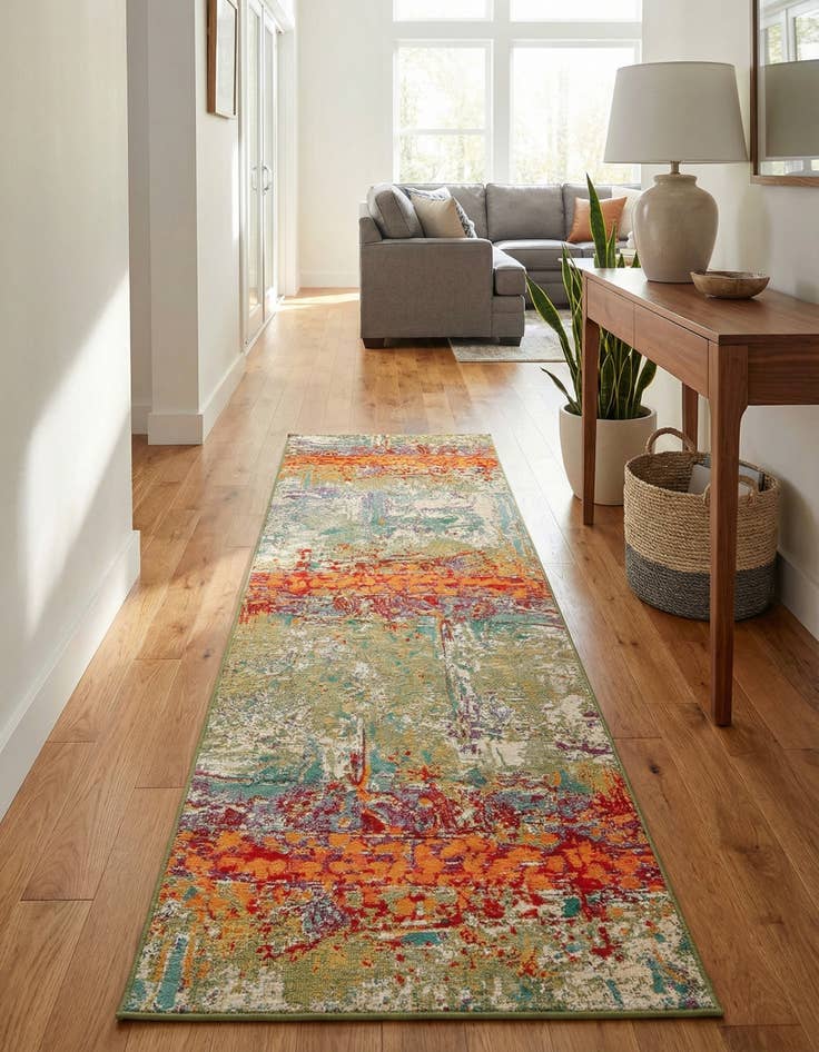 Detail image of 2' 7 x 10'  Washable Modern Indoor / Outdoor Runner Rug