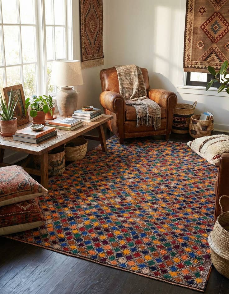 Detail image of  6' x 8' 4  Hand Knotted Balouch Wool Rug