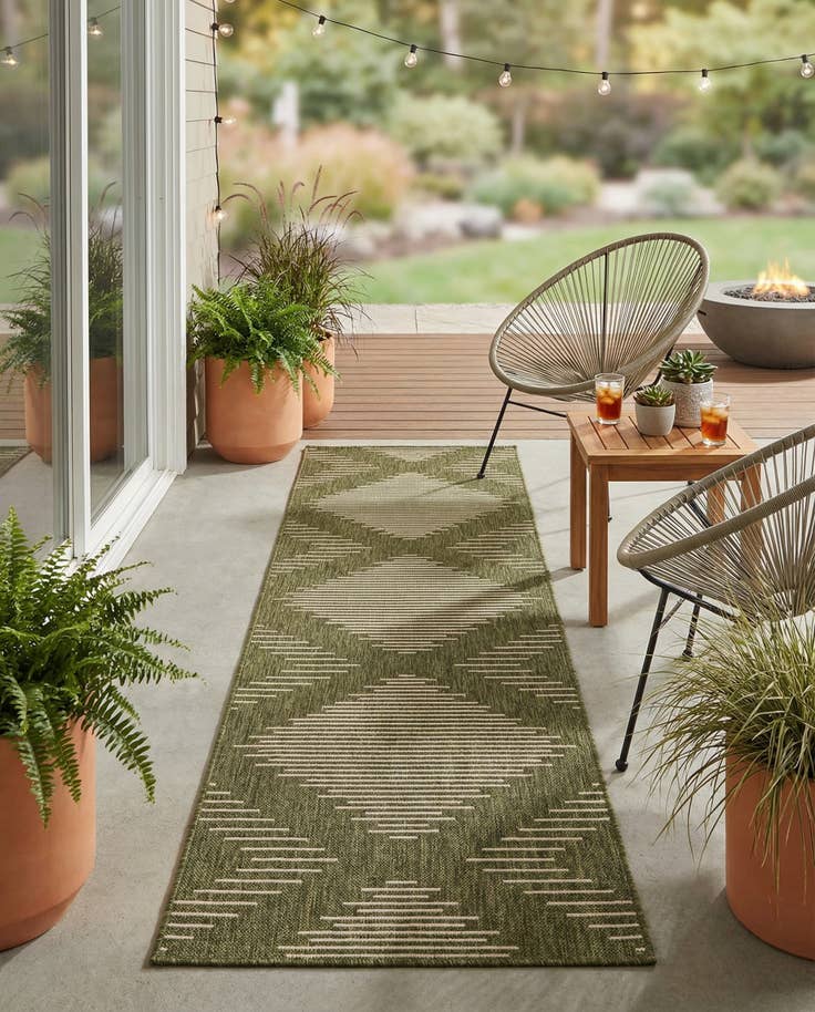 Detail image of 2' x 8' Easy-Clean Modern Indoor / Outdoor Runner Rug