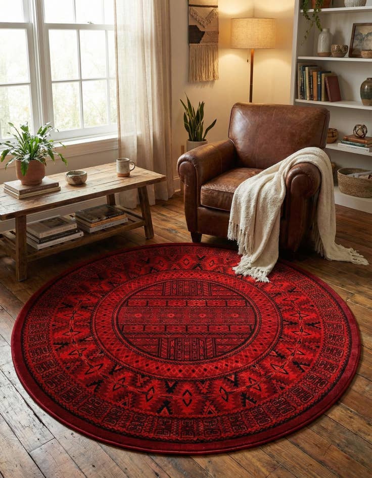 Detail image of 6' 1 x 6' 1 Bokhara Round Rug