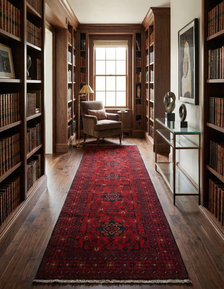 Detail image of  2' 9 x 9' 7  Hand Knotted Khal Mohammadi Wool Runner Rug