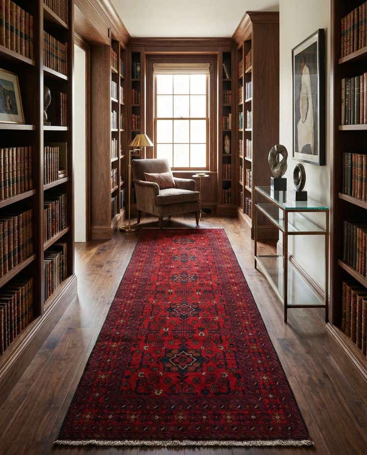 2' 9 x 9' 7 Hand Knotted Khal Mohammadi Wool Runner Rug