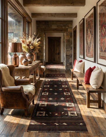 3' 3 x 10' 10 Hand Woven Kilim Afghan Wool Runner Rug