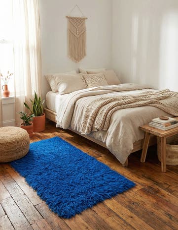 2' x 4' 2 Hand Knotted Moroccan Wool Runner Rug