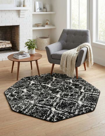 Black Tucson Octagon Rug