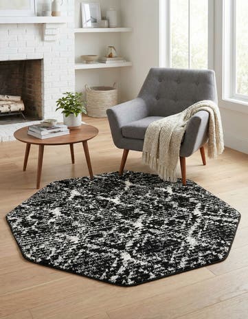Black Tucson Octagon Rug